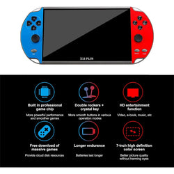 X12 Plus Handheld Game Console 7.1 inch HD Screen Handheld Portable Video Player Built-in 10,000 Classic Video Games Console