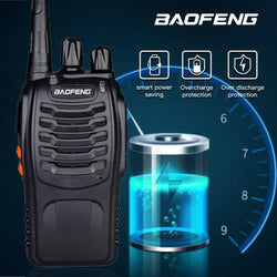 2pcs Baofeng BF-88E portable wireless Handheld walkie16CH UHF 446.00625-446.19375MHz 12.5KHz Channel Separation with USB Charger