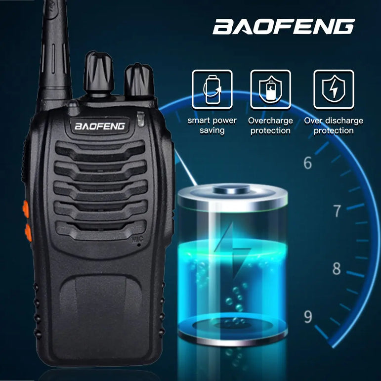 2pcs Baofeng BF-88E portable wireless Handheld walkie16CH UHF 446.00625-446.19375MHz 12.5KHz Channel Separation with USB Charger