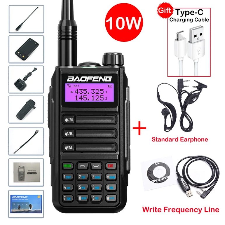 2025 Baofeng UV-16 Max IP68 Waterproof Walkie Talkie Dual Band High Power CB Radio Vhf Uhf CB Ham Radio Long Range Two Way Radio