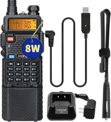 BAOFENG UV-5R 8W/5W 3800mAh High Power Ham Radio VHF&UHF Portable Two Way Radio Long Range Rechargeable Handheld Radio CB Radio