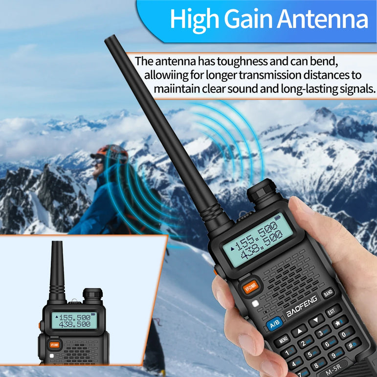 Baofeng M-5R 10W Walkie Talkie 3800mAh Battery Multi Band Wireless Copy Frequency Long Range Commutator Ham UV-5Rx K5 Two Way Ra