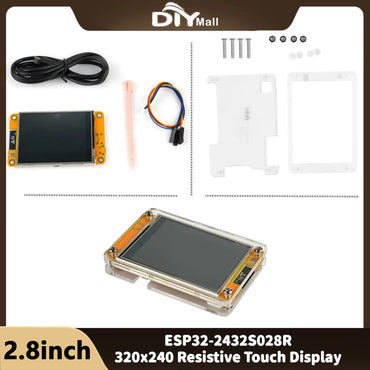 2.8" ESP32 Display ILI9341 Resistive Touchscreen TFT LCD Module ESP-WROOM-32 Development Board + Acrylic Case ESP32-2432S028R