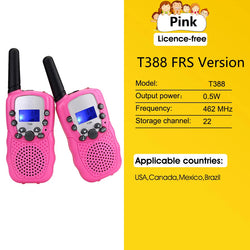 1 Pair Rt-388 Kids Walkie Talkies 0.5W Portable Child Electronic Radio Voice Interphone Outdoor LCD Display Toys Christmas Gifts