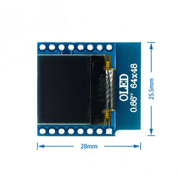 No：0.66 inch OLED Display Module for WEMOS D1 MINI ESP32 Module Arduino AVR STM32 64x48 0.66" LCD Screen IIC I2C OLED