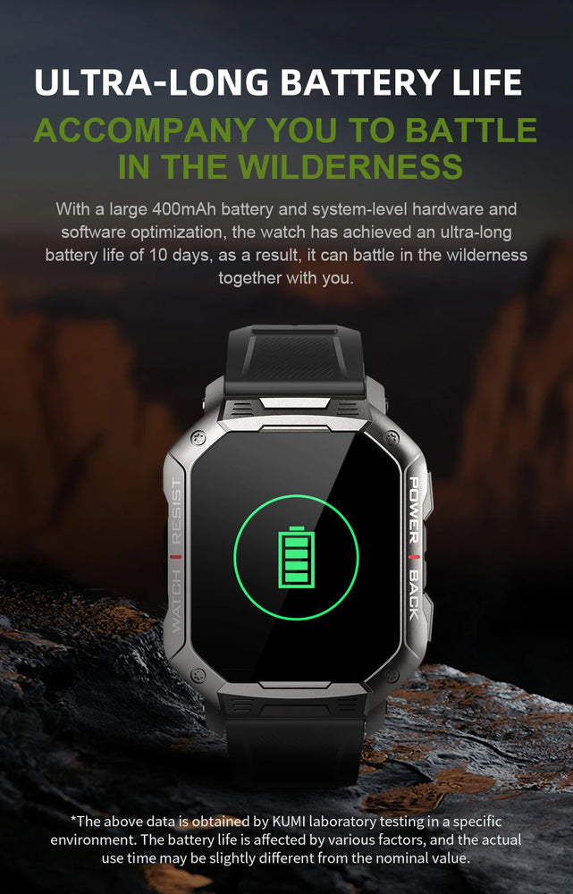 New KUMI U3 Pro Smart Watch 1.83'' Smartwatch Bluetooth Call 100+ Sport Heart Rate for Men Women Support IP68 Waterproof