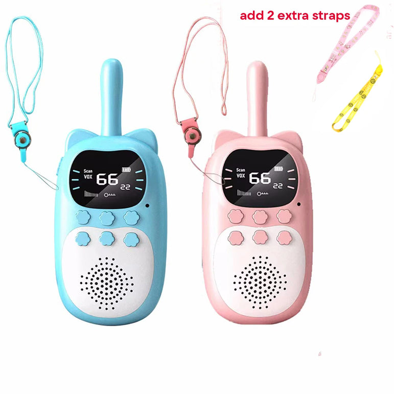 2PCS Kids Mini Walkie Talkie Rechargeable 1000mAh Handheld 0.5W 3km Radio Transceiver Interphone Child Christmas Toys Gifts