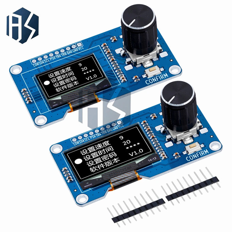 0.96/1.3 inch white oled display screen combined with EC11 rotary encoder module IIC interface for arduino