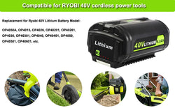 JYJZPB 6.0Ah 40V Battery Replacement for Ryobi Compatible with Ryobi 40V Lithium-Ion Rapid Charger 40V and Cordless Power Tools