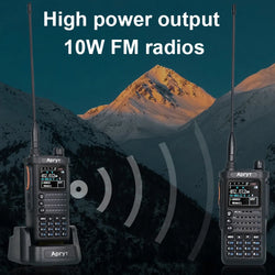 TIDRADIO 10W Walkie Talkie long range Portable Radio connection cell Phone Outdoor Programming Two Way Commutator TD-H8 VHF UHF