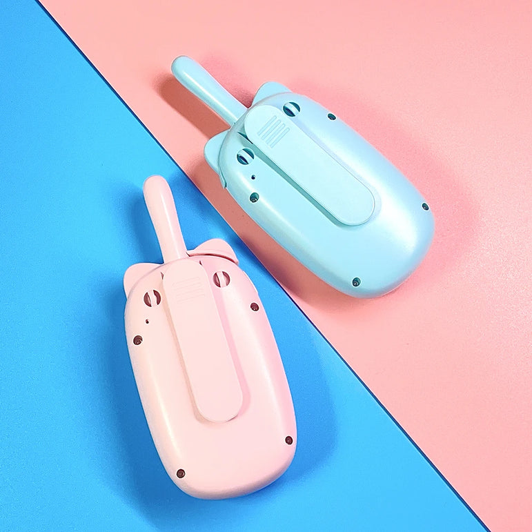 2PCS Kids Mini Walkie Talkie Rechargeable 1000mAh Handheld 0.5W 3km Radio Transceiver Interphone Child Christmas Toys Gifts