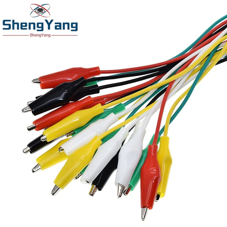 TZT 10PCS Alligator Clips 50CM Electrical DIY Test Leads Alligator Double-ended Crocodile Clips Roach Clip Test Jumper Wire