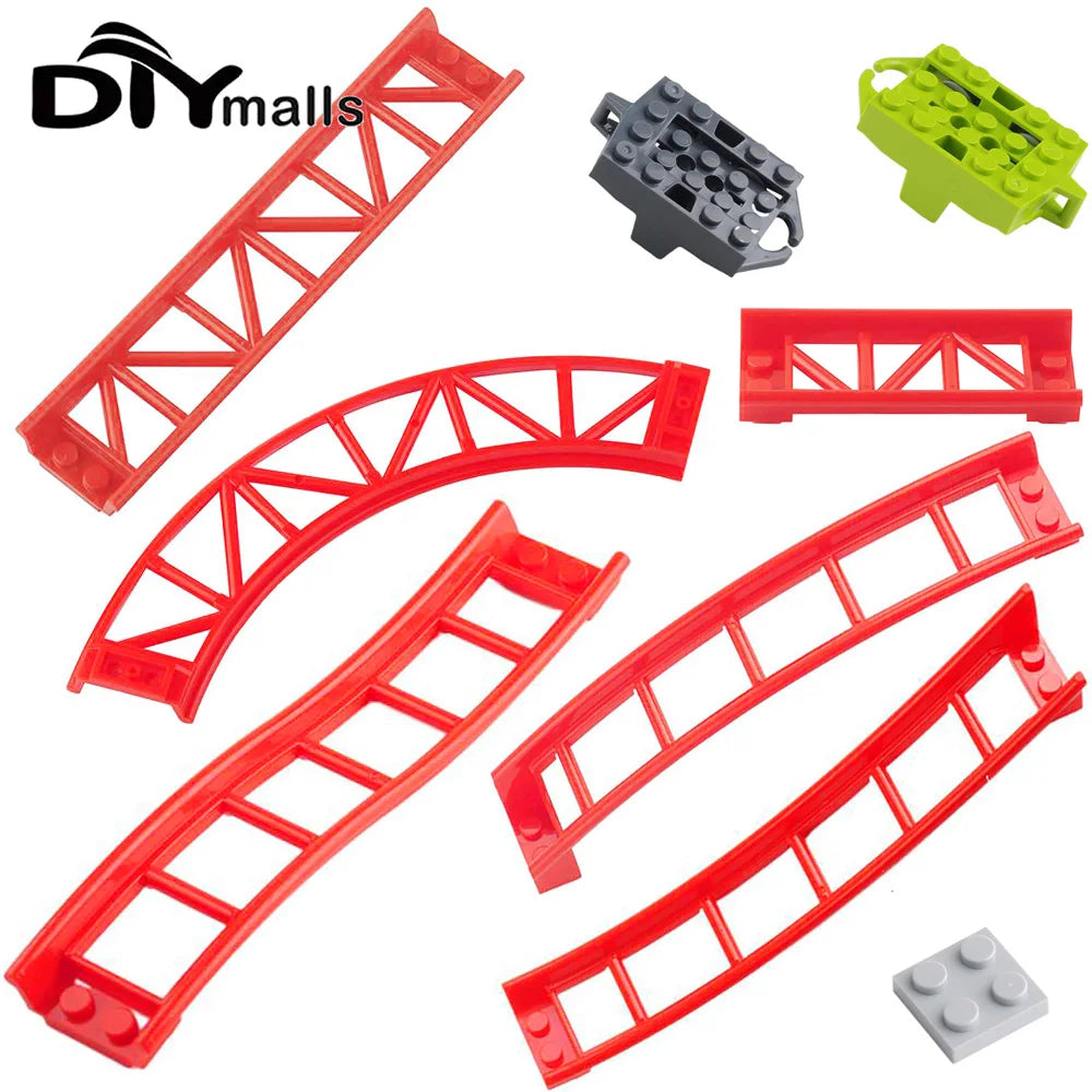 10pcs Roller coaster Building Block Parts Long Short Straight rail Small Particle Technology 26021 25059 2506134738 26560 26559