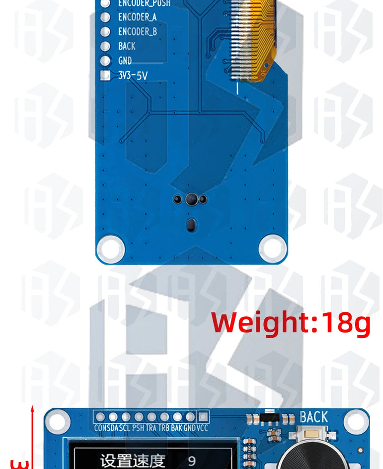 0.96/1.3 inch white oled display screen combined with EC11 rotary encoder module IIC interface for arduino