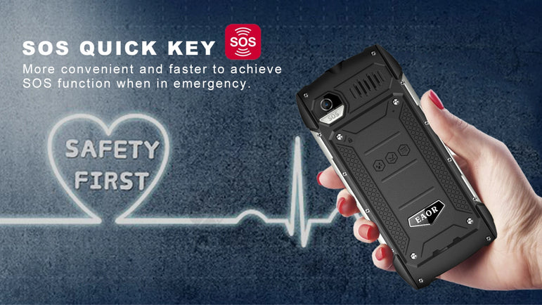 EAOR 2G Rugged Flashlight 4000mAh Big Battery Power Bank IP68 Waterproof 2.8 IPS large screen 0.3M cam MTK feature mobile Phone