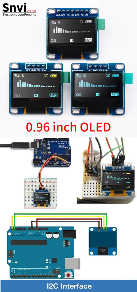 0.96 inch oled IIC Serial White OLED Display Module 128X64 I2C SSD1306 12864 LCD Screen Board For Arduino