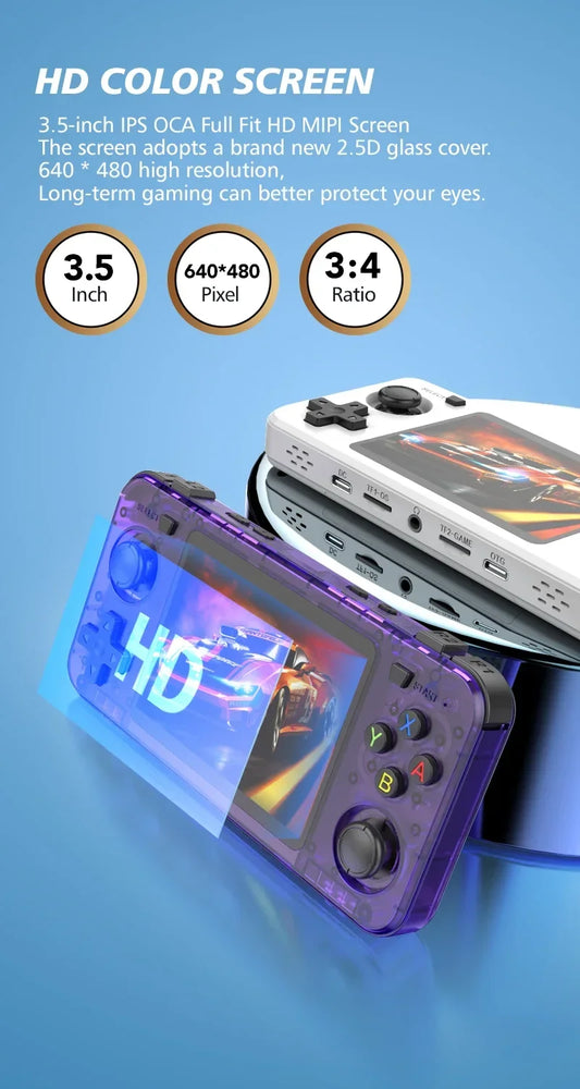 BOYHOM R36H Dual-RAM & Genuine Linux ARKOS Retro Handheld Classic Game Consoles 3.5 inch IPS Screen Portable Video Player