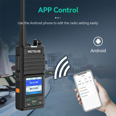 Retevis RB658 Walkie Talkie APP Control Long Range Walkie-talkie Bluetooth 5.0 UHF Professional Communication Radio for Camping