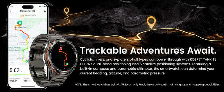 2025 Original KOSPET TANK T3 Ultra GPS Smart Watch For Men Smartwatch Waterproof 5ATM IP69K 470mAh AMOLED Bluetooth Call Watches
