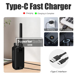 1/2PCS Baofeng UV-5R Mini Walkie Talkie Bluetooth Programming Type-C Dual PTT Lightweight 999 Channels Flashlight Frequency Copy