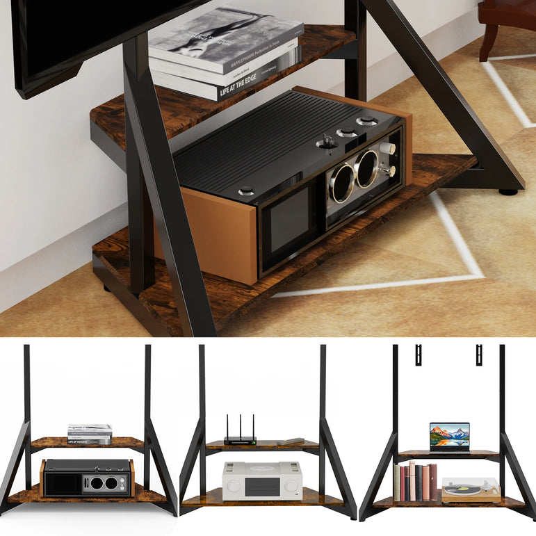 Adjustable Height Rolling Floor TV Stand Industrial Television TV Mount for 40-75 LCD LED Max Load 80KG