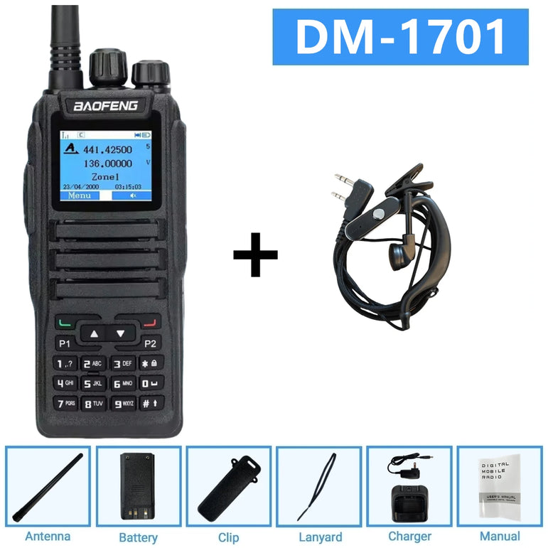 Baofeng Dm 1701 Digital Walkie Talkie Long Range dual Mode dmr Analog Open Gd77 Time slot Tier 1 +2 Radio 1801UV