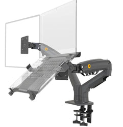 Northbayou F160-FP 10"-17" laptop mount 360 rotate 10"-27" air press full motion gas spring  10"-27" two monitor  clamp desk