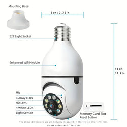 4PC Boykeep Light Bulb Security Cameras, Wireless 5G WiFi ,Ease Life APP,360 Degree E27 1080P Cam,Night Vision,Motion Detection