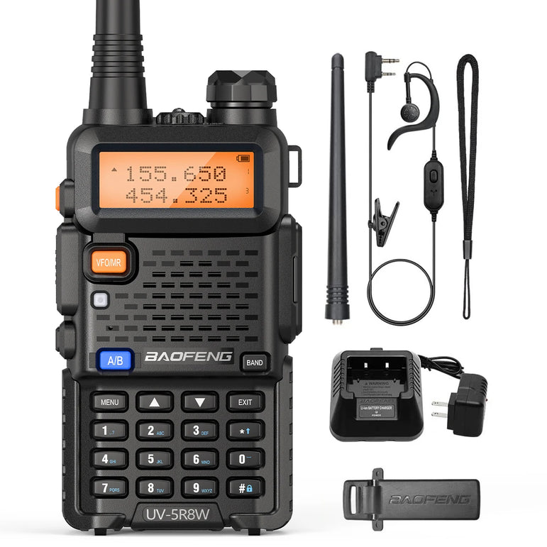 BAOFENG UV-5R 8W/5W 3800mAh High Power Ham Radio VHF&UHF Portable Two Way Radio Long Range Rechargeable Handheld Radio CB Radio