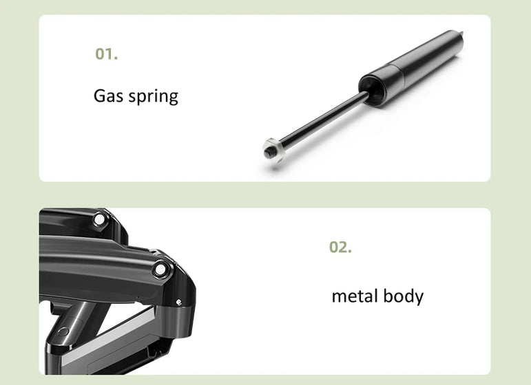 Northbayou F160-FP 10"-17" laptop mount 360 rotate 10"-27" air press full motion gas spring  10"-27" two monitor  clamp desk