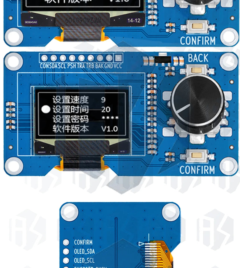 0.96/1.3 inch white oled display screen combined with EC11 rotary encoder module IIC interface for arduino