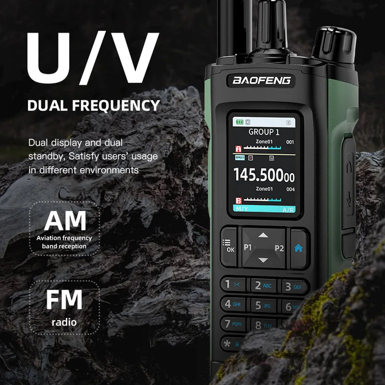 New BAOFENG UV-32 Walkie Talkie GPS 10W Bluetooth APP Programming Multi Band Wireless Copy Frequency Type-C UV32 Ham 2 Way Radio