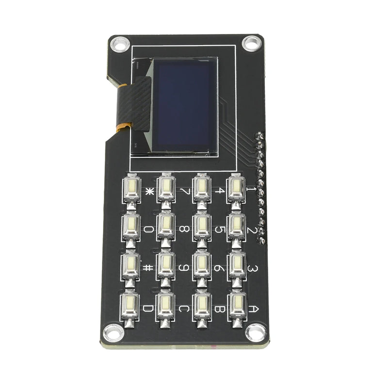 0.96 inch/1.3 inch  LCD Screen Board OLED Display Module IIC White SH1106 SSD1306 SSD1315 with 4x4 Key Matrix Keypadfor Arduino
