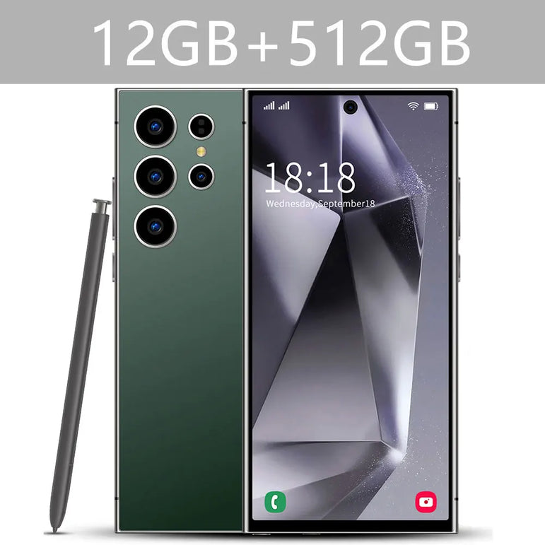 SMS 24 Ultra High-end Mobile Phone 16GB+1TB Cellphone 7800mAh Global Version HD Cell Phone 5G Dual SIM Smartphone Face Unlocked