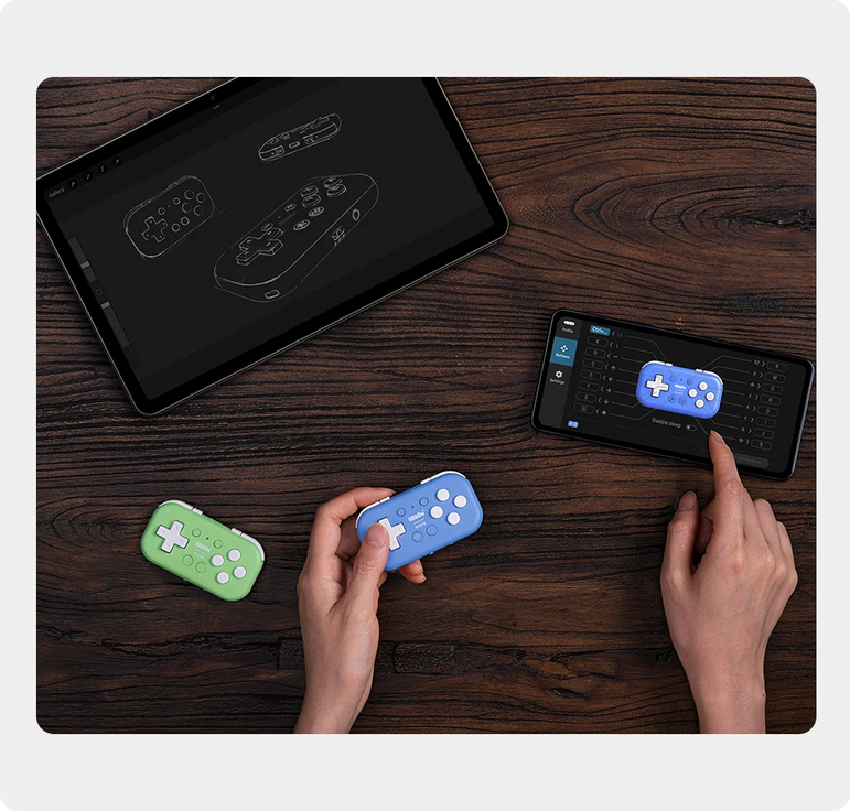 8BitDo Micro Bluetooth Controller Pocket-sized Mini gamepad for Switch, Android, and Raspberry Pi, Support Keyboard Mode