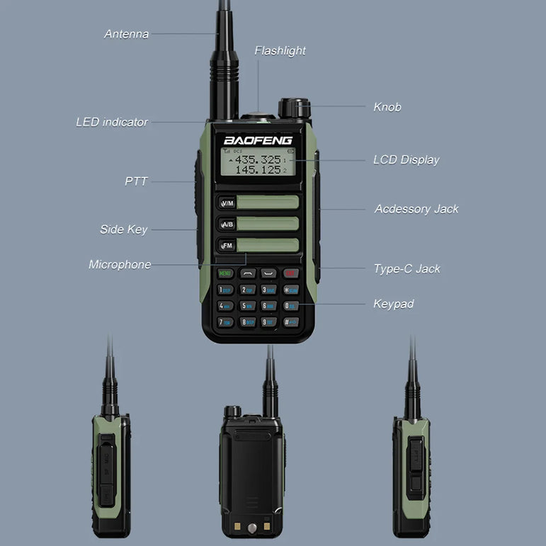 2025 Baofeng UV-16 Max IP68 Waterproof Walkie Talkie Dual Band High Power CB Radio Vhf Uhf CB Ham Radio Long Range Two Way Radio