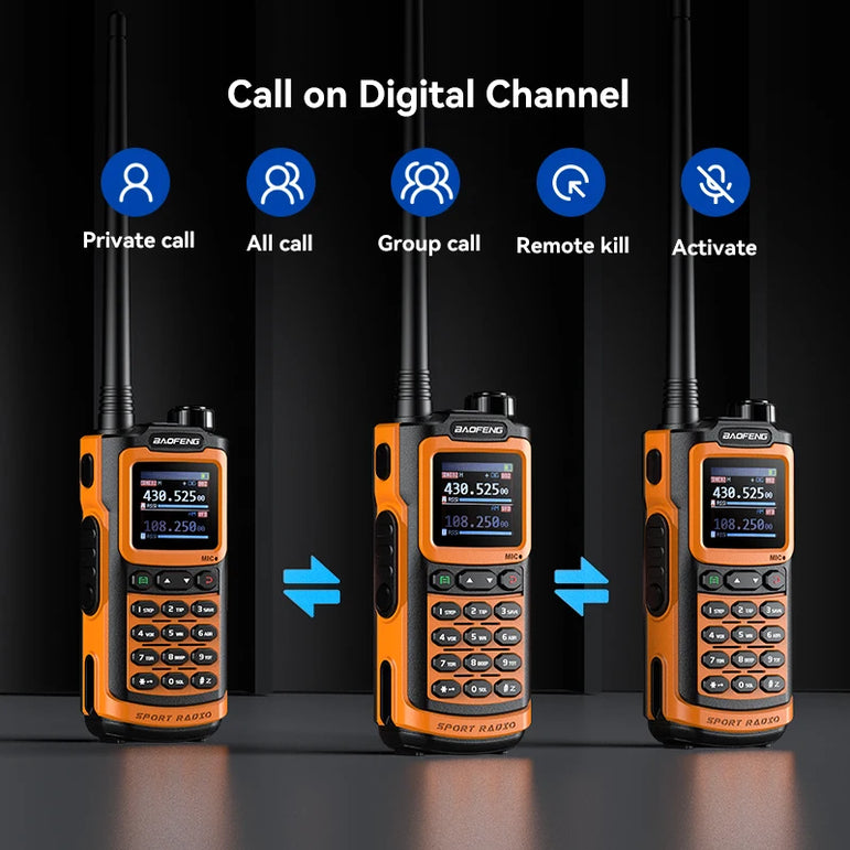 Baofeng AD-20 Walkie Talkie Full Band Analog/Digital Wireless Copy Frequency 1024CH Text Message Digital Encryption Record Radio
