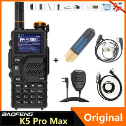Baofeng K5 Pro Max Walkie Talkie 12W High Capacity UHF VHF AM FM Two Way Radio UVK5 Full Band LCD Noise Reduction DTMF Ham Radio