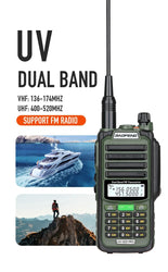 Baofeng UV-S22 PRO V2 IP68 Waterproof Walkie Talkie Dual Band 136-174/400-520MHz Ham Radio 10W Power 50KM Range 128CH FM Radio