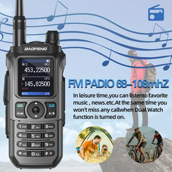 Baofeng UV-21 Pro V2 Air Band Walkie Talkie Wireless Copy Frequency AM Type-C Long Range Upgrade UV-5R Ham Radio