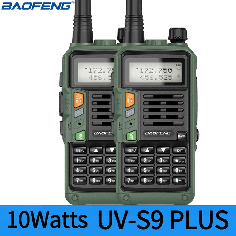 1/2PCS BaoFeng UV-S9 PLUS Waterproof Walkie Talkie 10W Powerful CB Radio Long Range Portable Two Way Radio for hunting travel