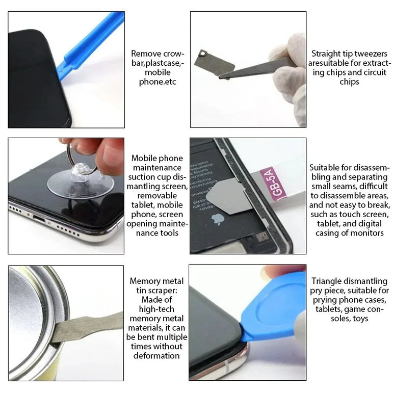 22 in 1 Mobile Phone Repair Tools Disassemble Repair Kit for iPhone Screwdriver Combination Skid Multi Function Disassembly Set