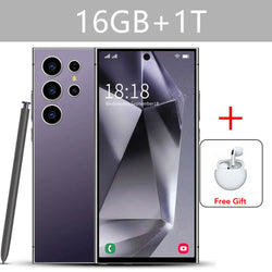 SMS 24 Ultra High-end Mobile Phone 16GB+1TB Cellphone 7800mAh Global Version HD Cell Phone 5G Dual SIM Smartphone Face Unlocked