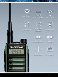 2025 Baofeng UV-16 Max IP68 Waterproof Walkie Talkie Dual Band High Power CB Radio Vhf Uhf CB Ham Radio Long Range Two Way Radio