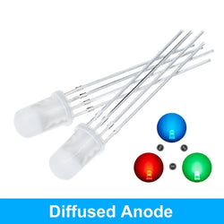 TZT 10pcs Multicolor 4pin 5mm RGB Led Diode Light Lamp Tricolor Round Common Anode LED F5 Light Emitting Diode Red Green Blue