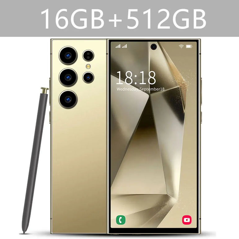 SMS 24 Ultra High-end Mobile Phone 16GB+1TB Cellphone 7800mAh Global Version HD Cell Phone 5G Dual SIM Smartphone Face Unlocked