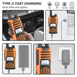 BaoFeng M-13 PRO V1 V2 High Power Multi Band Walkie Talkie Type C Charger Long Range Upgraded UV-13 PRO V1 V2 Ham Two Way Radio