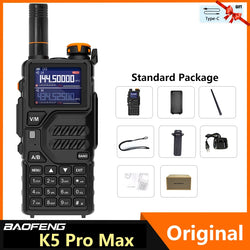 Baofeng K5 Pro Max Walkie Talkie 12W High Capacity UHF VHF AM FM Two Way Radio UVK5 Full Band LCD Noise Reduction DTMF Ham Radio