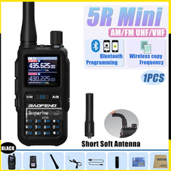 1/2PCS Baofeng UV-5R Mini Walkie Talkie Bluetooth Programming Type-C Dual PTT Lightweight 999 Channels Flashlight Frequency Copy