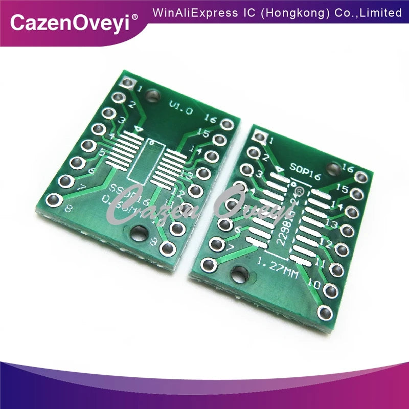 10pcs/lot TSSOP16 SSOP16 SOP16 to DIP16 Transfer Board DIP Pin Board Pitch Adapter PCB In Stock